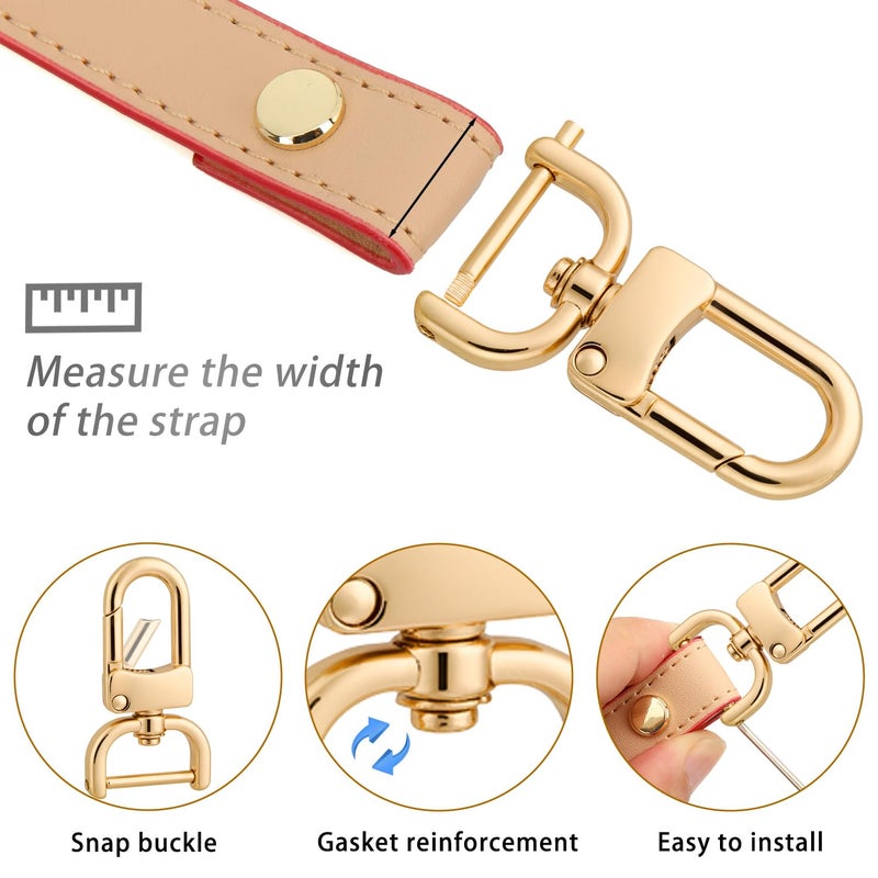 MELORDY 4pcs Detachable Snap Hook Swivel Clasp with 4pcs D-Rings Screw in Shackle for DIY Purse Strap Replacement (Gold,3/4 inch) - Image 4